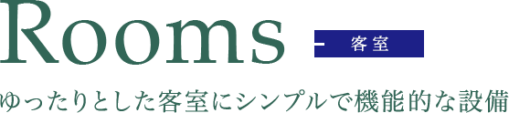 客室　ゆったりとした客室にシンプルで機能的な設備